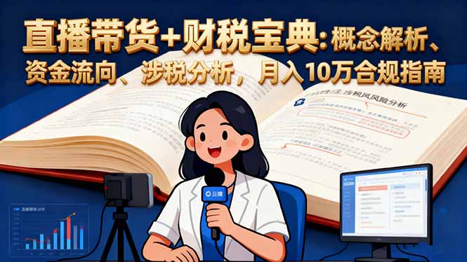 直播带货+财税宝典：概念解析、资金流向、涉税分析，月入10万合规指南网赚库-项目库-轻创网-中创网-福缘网-冒泡网-资源之家-魔方项目库网赚库