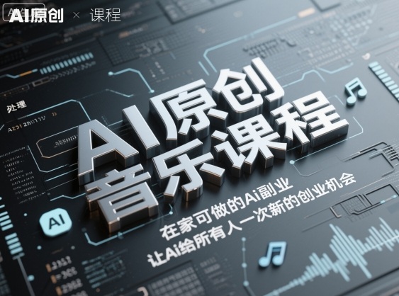 AI原创音乐课程,在家可做的Ai副业,让Ai给所有人一次新的创业机会网赚库-项目库-轻创网-中创网-福缘网-冒泡网-资源之家-魔方项目库网赚库