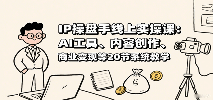 IP操盘手线上实操课：AI工具、内容创作、商业变现等20节系统教学网赚库-项目库-轻创网-中创网-福缘网-冒泡网-资源之家-魔方项目库网赚库
