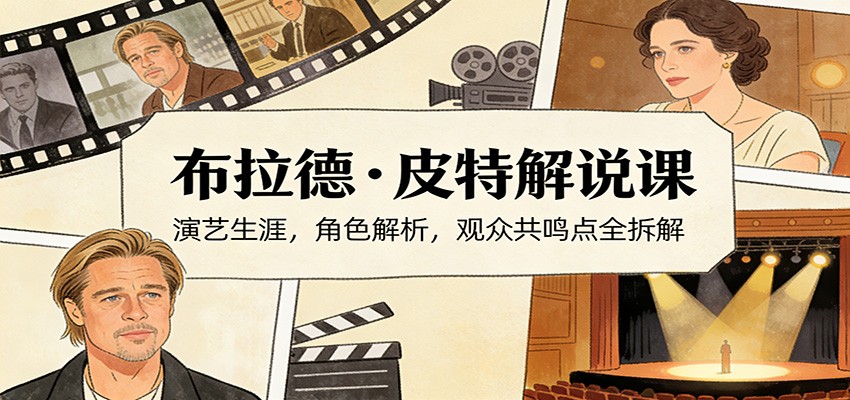 演员说-布拉德.皮特解说课：演艺生涯，角色解析，观众共鸣点全拆解网赚库-项目库-轻创网-中创网-福缘网-冒泡网-资源之家-魔方项目库网赚库