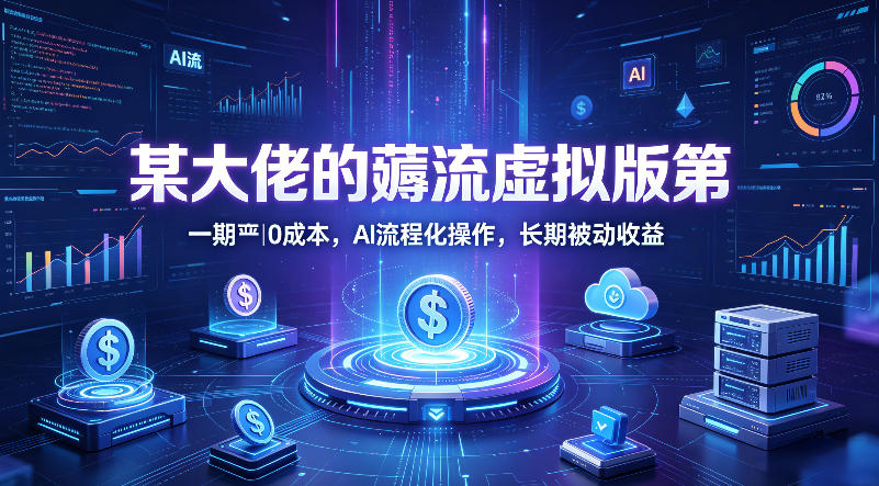 某大佬的薅流虚拟版第一期丨0成本,AI流程化操作,长期被动收益网赚库-项目库-轻创网-中创网-福缘网-冒泡网-资源之家-魔方项目库网赚库