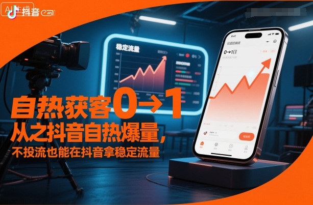 自热获客从0到1之抖音自热爆量，不投流也能在抖音拿稳定流量网赚库-项目库-轻创网-中创网-福缘网-冒泡网-资源之家-魔方项目库网赚库