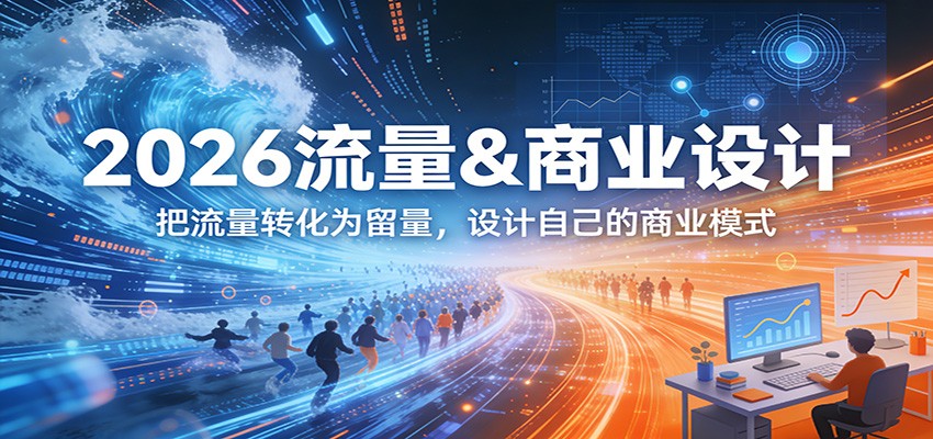 2026流量&商业设计，把流量转化为留量，设计自己的商业模式网赚库-项目库-轻创网-中创网-福缘网-冒泡网-资源之家-魔方项目库网赚库