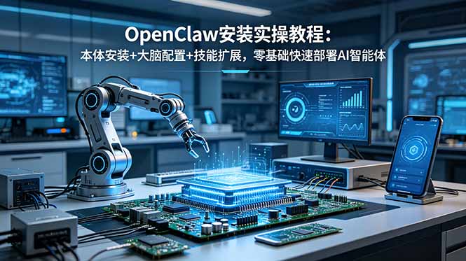 OpenClaw安装实操教程：本体安装+大脑配置+技能扩展，零基础快速部署AI智能体网赚库-项目库-轻创网-中创网-福缘网-冒泡网-资源之家-魔方项目库网赚库