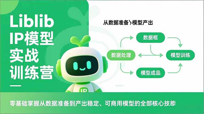 Liblib IP模型实战训练营，零基础掌握从数据准备到产出稳定、可商用模型的全部核心技能网赚库-项目库-轻创网-中创网-福缘网-冒泡网-资源之家-魔方项目库网赚库