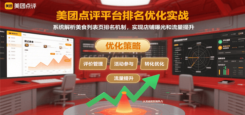 美团点评平台排名优化实战，系统解析美食列表页排名机制，实现店铺曝光和流量提升网赚库-项目库-轻创网-中创网-福缘网-冒泡网-资源之家-魔方项目库网赚库