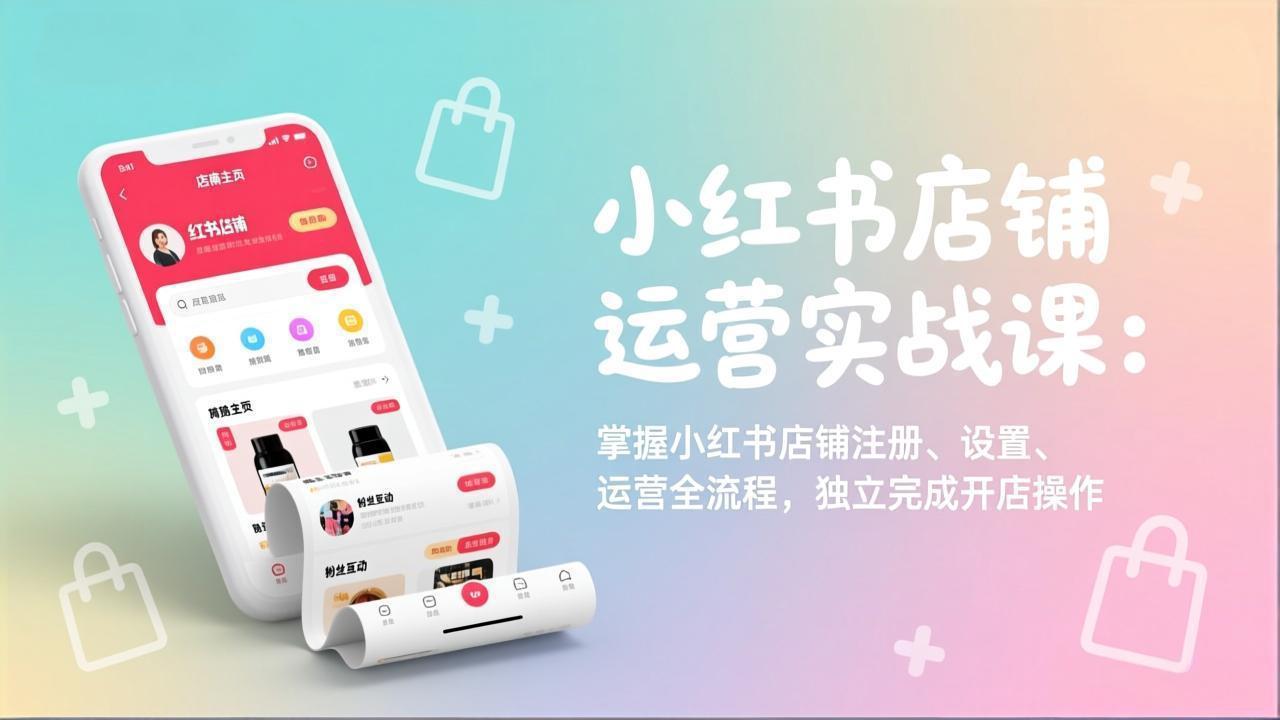 小红书店铺运营实战课：掌握小红书店铺注册、设置、运营全流程，独立完成开店操作网赚库-项目库-轻创网-中创网-福缘网-冒泡网-资源之家-魔方项目库网赚库