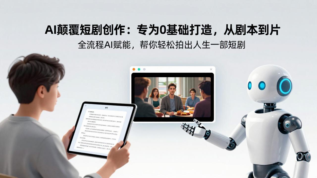 AI颠覆短剧创作：专为0基础打造，从剧本到成片全流程AI赋能，帮你轻松拍出人生第一部短剧网赚库-项目库-轻创网-中创网-福缘网-冒泡网-资源之家-魔方项目库网赚库