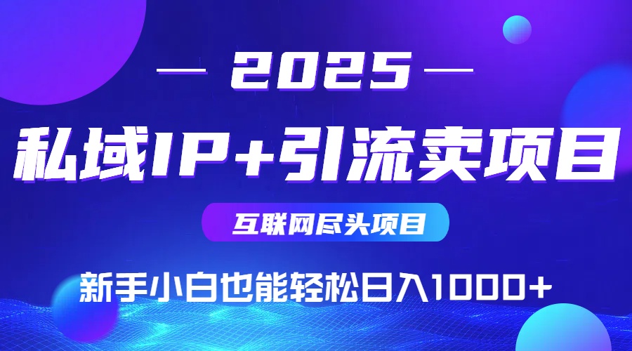 2025网创尽头项目，私域IP+引流，新手小白也能在家日入1000+网赚库-项目库-轻创网-中创网-福缘网-冒泡网-资源之家-魔方项目库网赚库