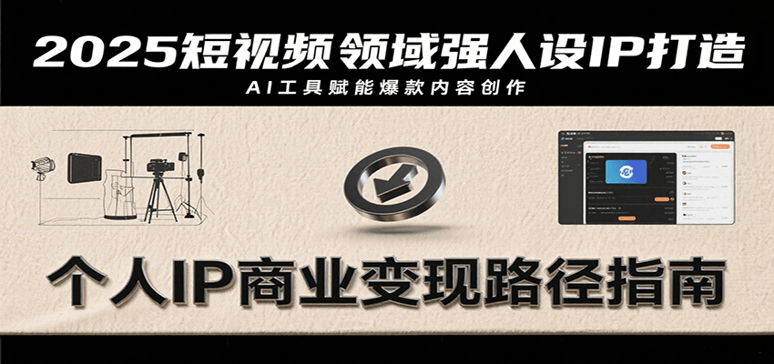 2025短视频领域强人设IP打造，结合爆款案例与AI工具应用，从个人出镜到商业成交转化网赚库-项目库-轻创网-中创网-福缘网-冒泡网-资源之家-魔方项目库网赚库