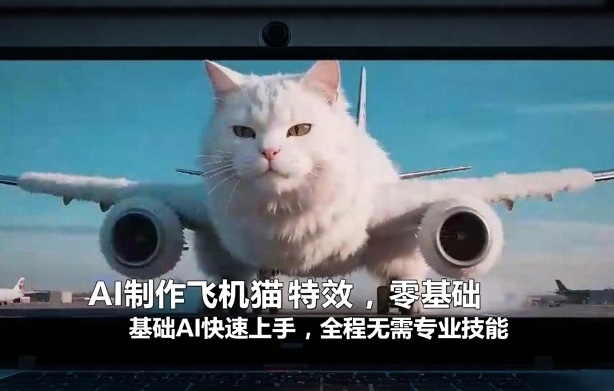 AI制作飞机猫特效，零基础AI快速上手，全程无需专业技能网赚库-项目库-轻创网-中创网-福缘网-冒泡网-资源之家-魔方项目库网赚库