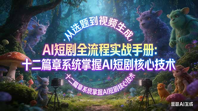 AI 短剧全流程实战手册：从选题到视频生成，十二篇章系统掌握 AI 短剧核心技术网赚库-项目库-轻创网-中创网-福缘网-冒泡网-资源之家-魔方项目库网赚库
