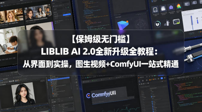 【保姆级无门槛】LIBLIB AI 2.0全新升级全教程:从界面到实操,图生视频+ComfyUI一站式精通网赚库-项目库-轻创网-中创网-福缘网-冒泡网-资源之家-魔方项目库网赚库