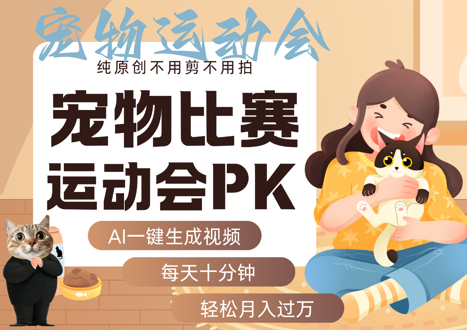 AI萌宠运动员跳水 射击 篮球 足球比赛 每天十分钟 附详细提示词文案库 代替做…网赚库-项目库-轻创网-中创网-福缘网-冒泡网-资源之家-魔方项目库网赚库