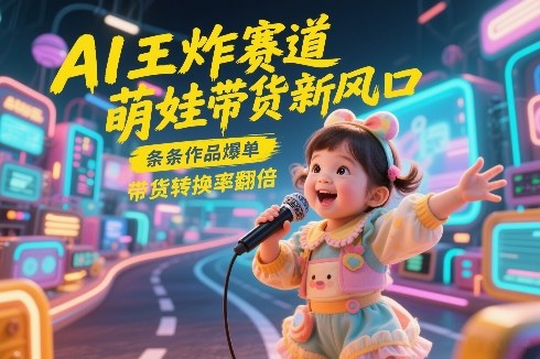 AI王炸赛道，萌娃带货新风口，条条作品爆单，带货转换率翻倍，核心逻辑拆解网赚库-项目库-轻创网-中创网-福缘网-冒泡网-资源之家-魔方项目库网赚库