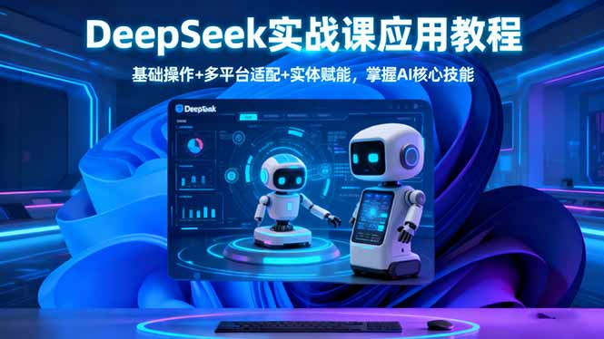 DeepSeek实战课应用教程、基础操作+多平台适配+实体赋能，掌握AI核心技能网赚库-项目库-轻创网-中创网-福缘网-冒泡网-资源之家-魔方项目库网赚库