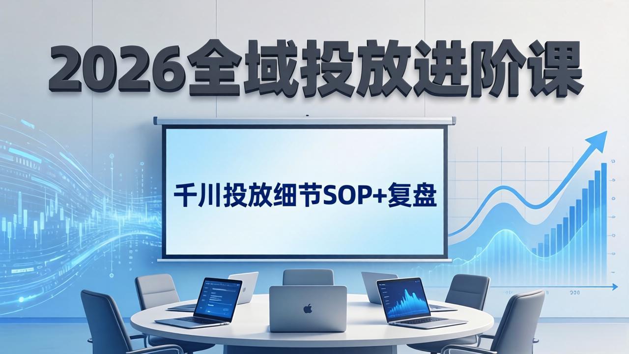 2026全域投放进阶课：杭州线下3天实战，千川投放细节SOP+复盘，撬动自然流量网赚库-项目库-轻创网-中创网-福缘网-冒泡网-资源之家-魔方项目库网赚库