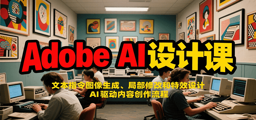Adobe AI设计课：文本指令图像生成、局部修改和特效设计，AI驱动内容创作流程网赚库-项目库-轻创网-中创网-福缘网-冒泡网-资源之家-魔方项目库网赚库