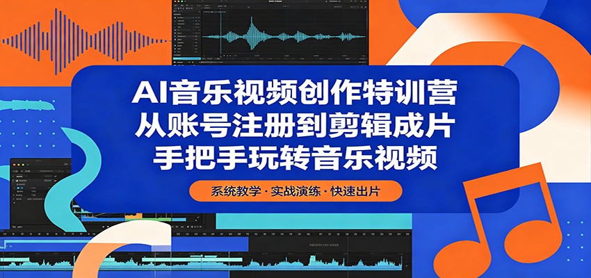 AI音乐视频创作特训营：从账号注册到剪辑成片，手把手玩转音乐视频网赚库-项目库-轻创网-中创网-福缘网-冒泡网-资源之家-魔方项目库网赚库