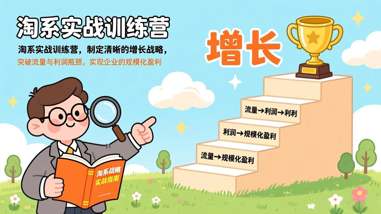 淘系实战训练营，制定清晰的增长战略，突破流量与利润瓶颈，实现企业的规模化盈利网赚库-项目库-轻创网-中创网-福缘网-冒泡网-资源之家-魔方项目库网赚库