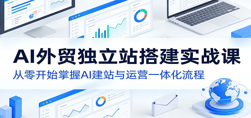 AI外贸独立站搭建实战课:从零开始掌握AI建站与运营一体化流程网赚库-项目库-轻创网-中创网-福缘网-冒泡网-资源之家-魔方项目库网赚库