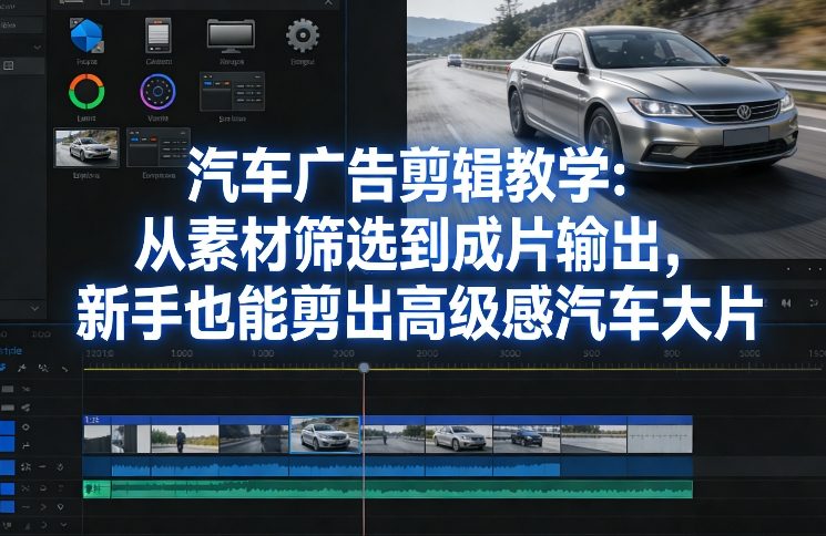 汽车广告剪辑教学：从素材筛选到成片输出，新手也能剪出高级感汽车大片网赚库-项目库-轻创网-中创网-福缘网-冒泡网-资源之家-魔方项目库网赚库